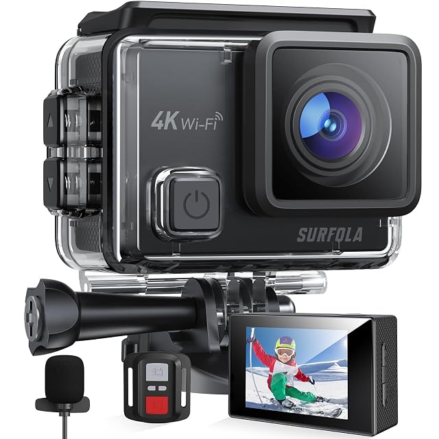 Actioncam Surfola SF230 mit wasserdichtem Schutzgehäuse, Fernbedienung und zwei Akkus