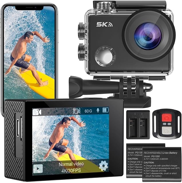 Actioncam Yonvim SPDmz mit wasserdichtem Schutzgehäuse, Funkfernbedienung und zwei Akkus