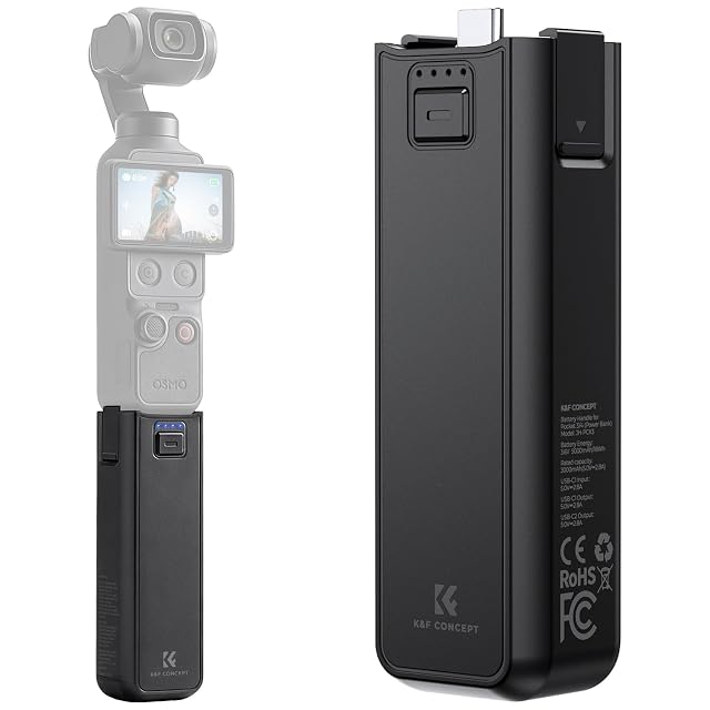 K&F-Concept-Akku-Handgriff an einer DJI Osmo Pocket