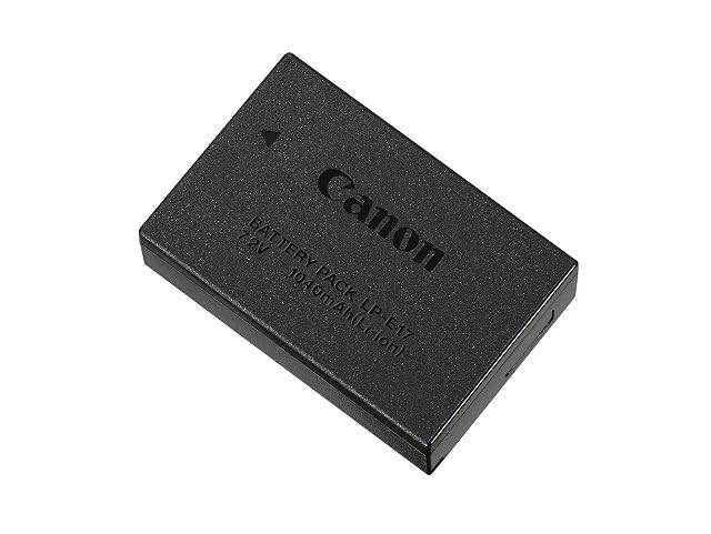 Canon-Akku LP-E17 in Schwarz, aufrecht stehend