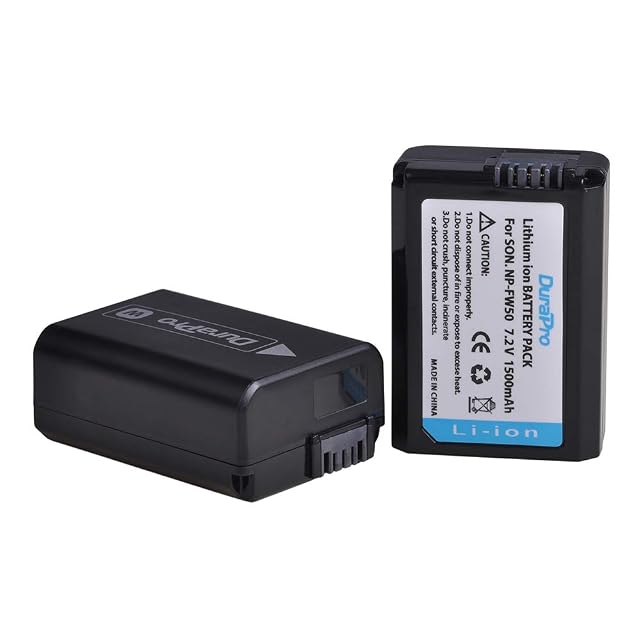 Paar DuraPro-NP-FW50-Akkus für spiegellose Sony-Gehäuse