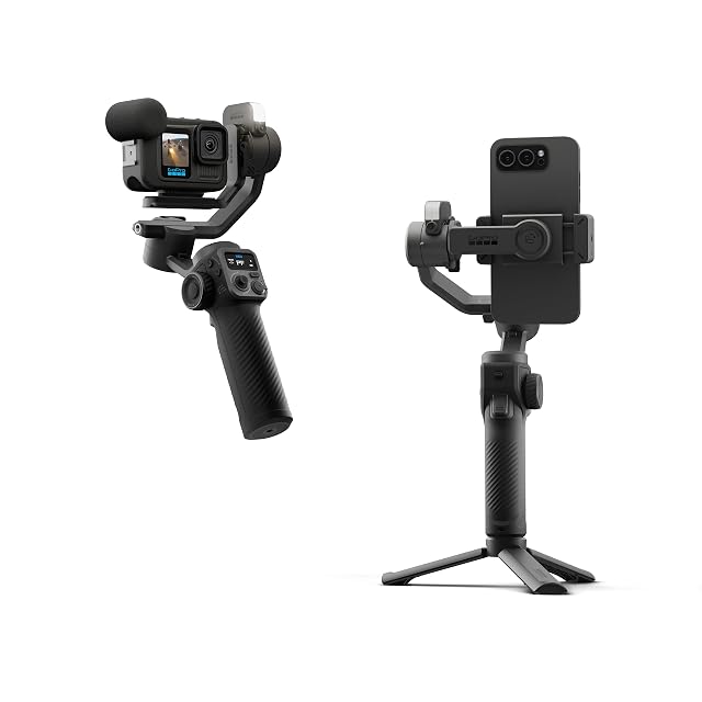 Drei-Achsen-Gimbal GoPro Fluid Pro AI mit KI-Tracking-Modul und Handyhalterung