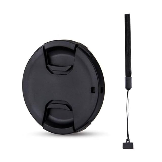 JJC-Objektivdeckel 52 mm mit Mittengriff und angebrachtem elastischem Halteband