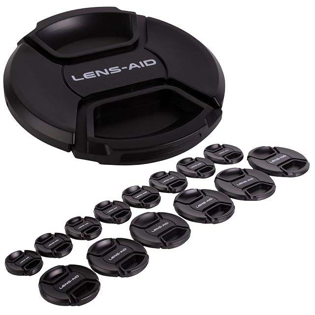 Universeller LENS-AID-Objektivdeckel mit Mittengriff und geriffeltem Außenrand
