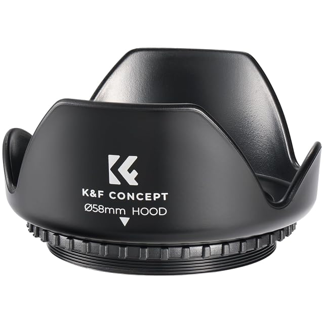 K&F-Concept-Tulpenblende mit ihren ausgeschnittenen Rändern und matter Innenfläche