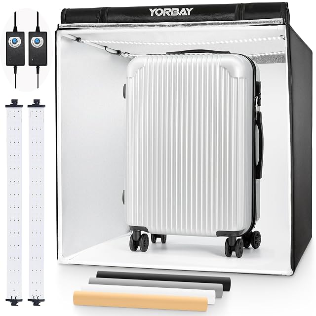 Lichtzelt Yorbay mit 80 cm, mit seinen zwei inneren LED-Leisten und Dimmer