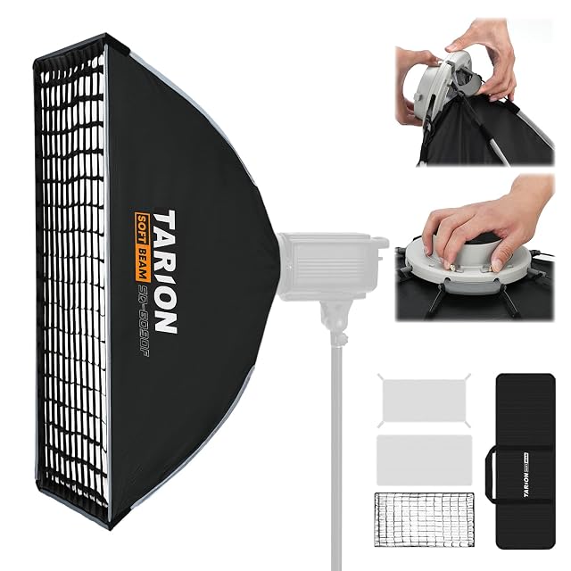 Striplight-Softbox TARION SQ-6090F mit Wabengitter und Seitenschnallen